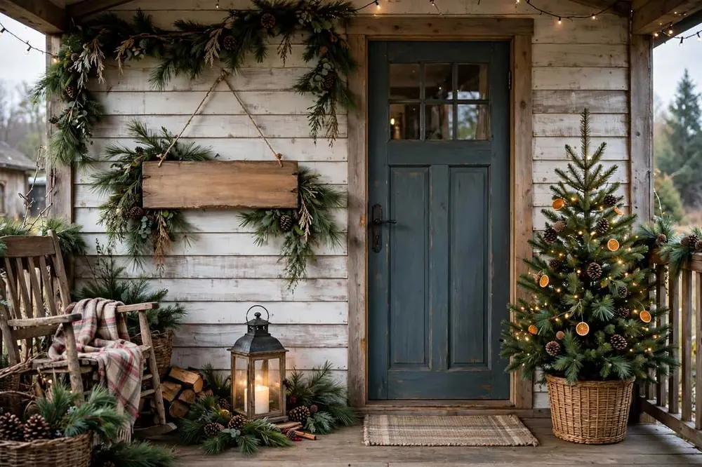 Rustic Wooden Welcome Sign Porch