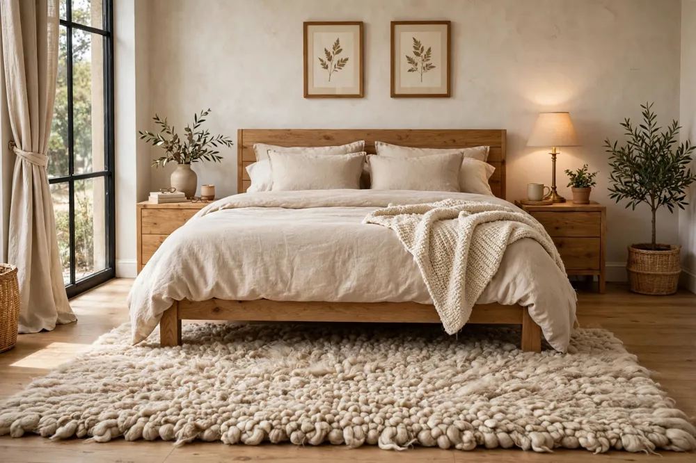 Wool bedroom rug