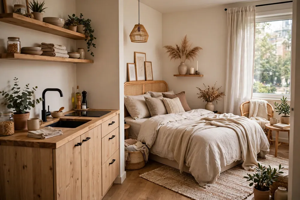 Airbnb studio cozy design