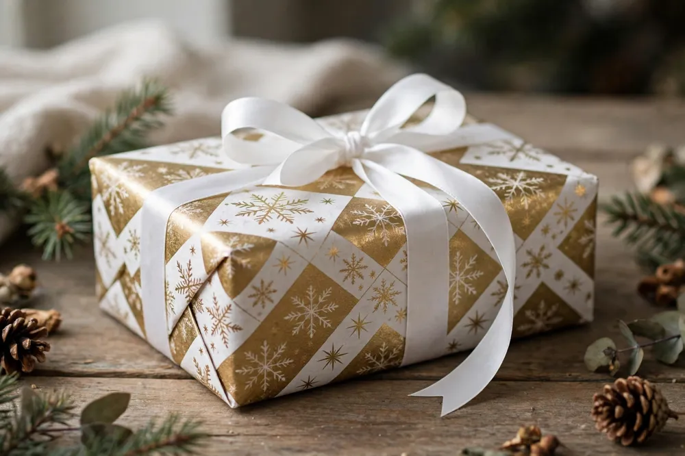 Gold and white wrapping