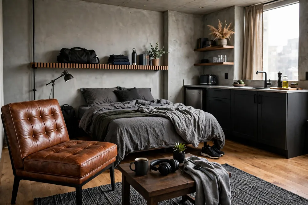 Leather accent chair
