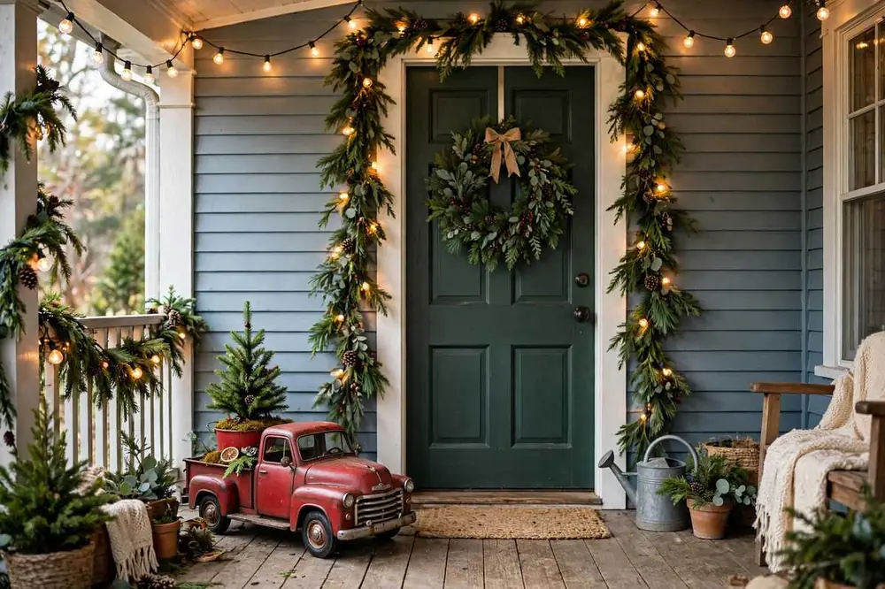 Red Truck Planter with a Tiny Tree