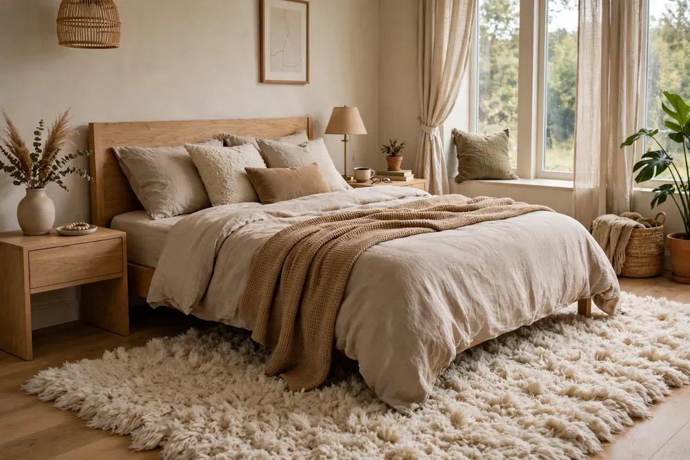 Shaggy bedroom rug