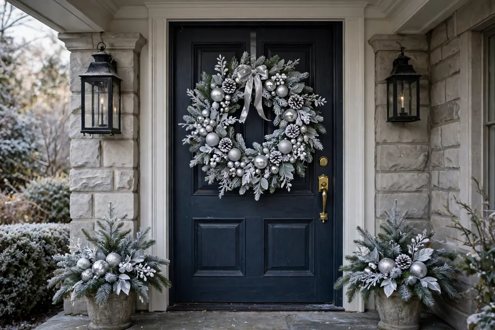 Elegant silver and white wreath