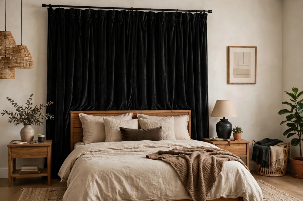 Velvet blackout curtains