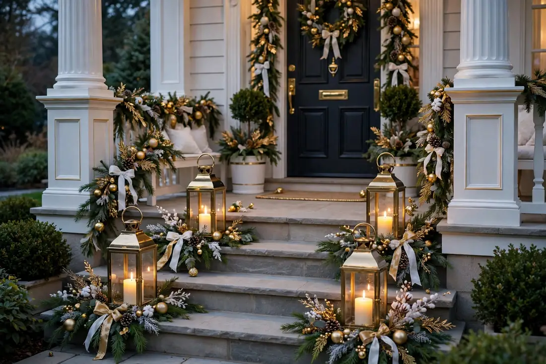 Refined candlelit lantern steps
