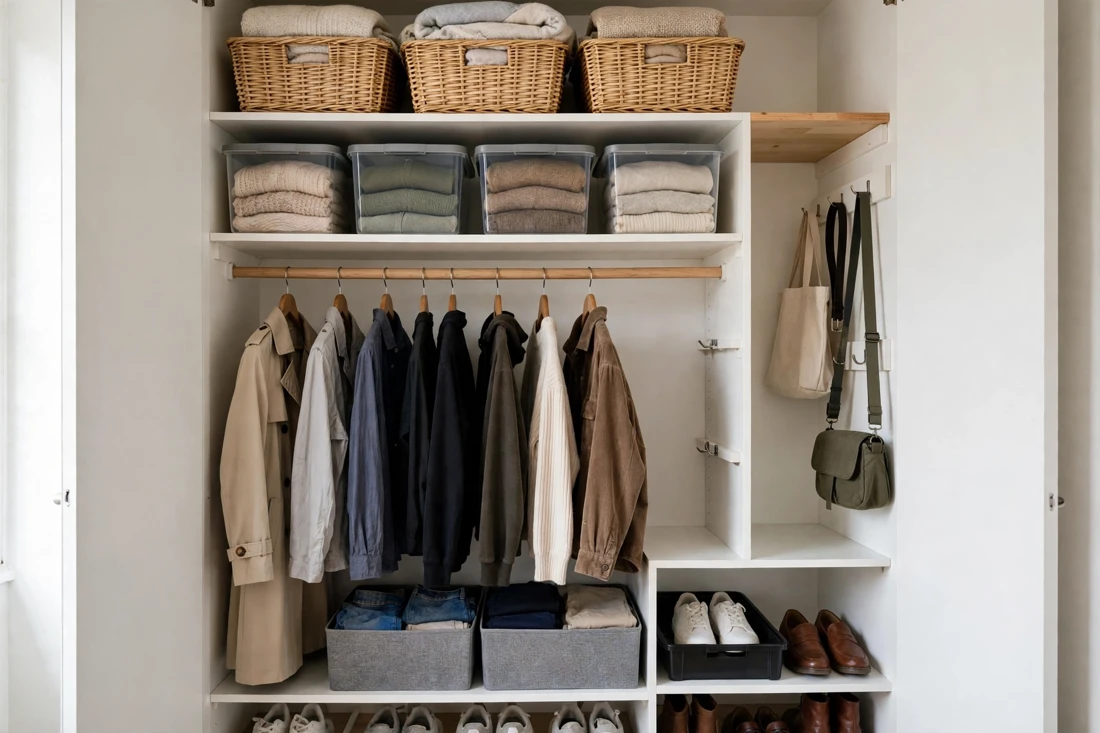 Small apartment closet zones