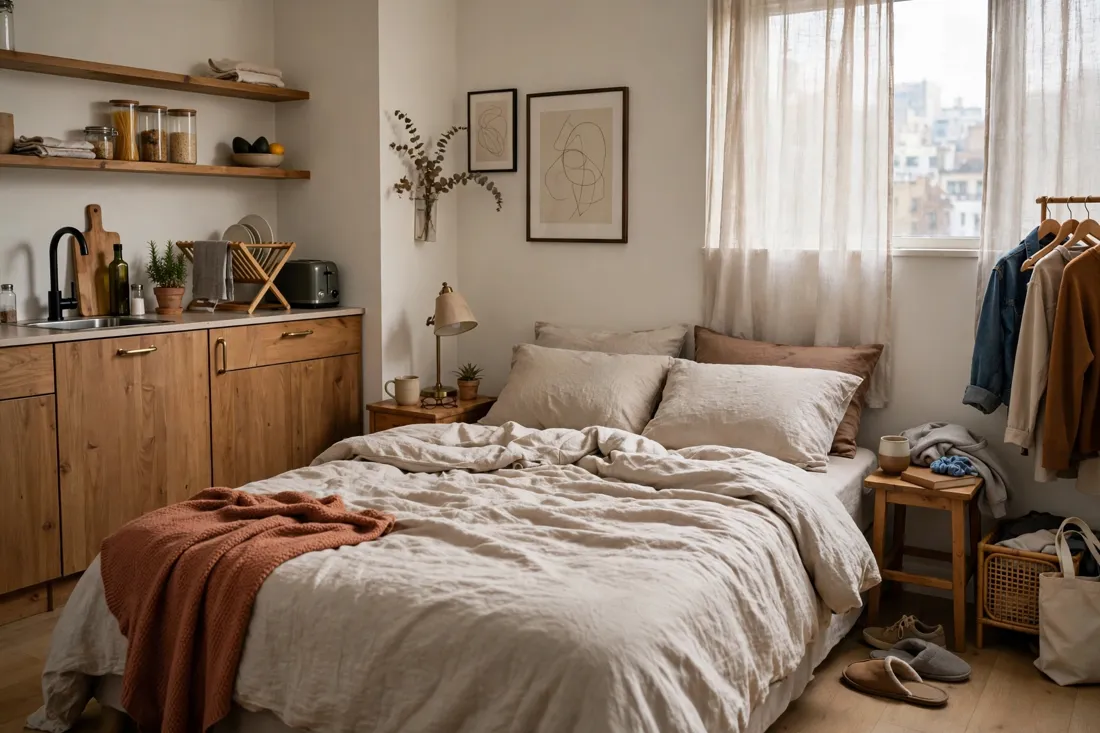 Couple's bed setup