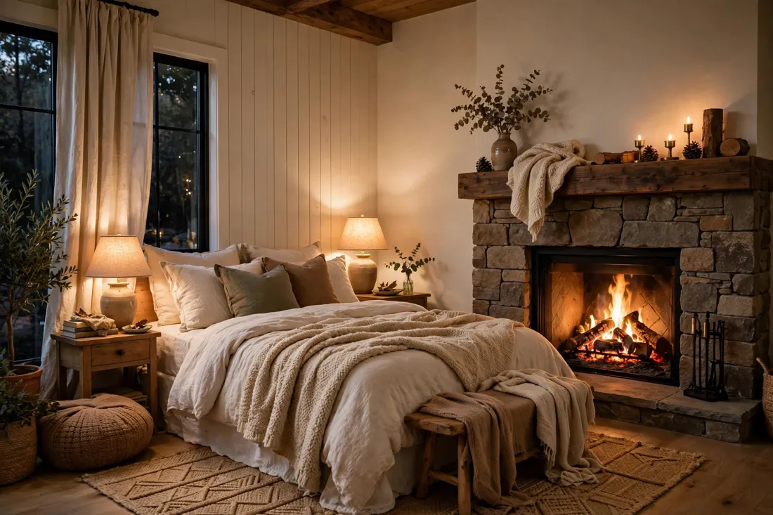 Cozy fireplace