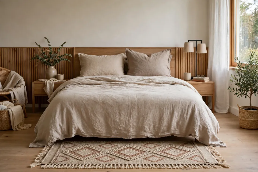 Rug at foot of bed