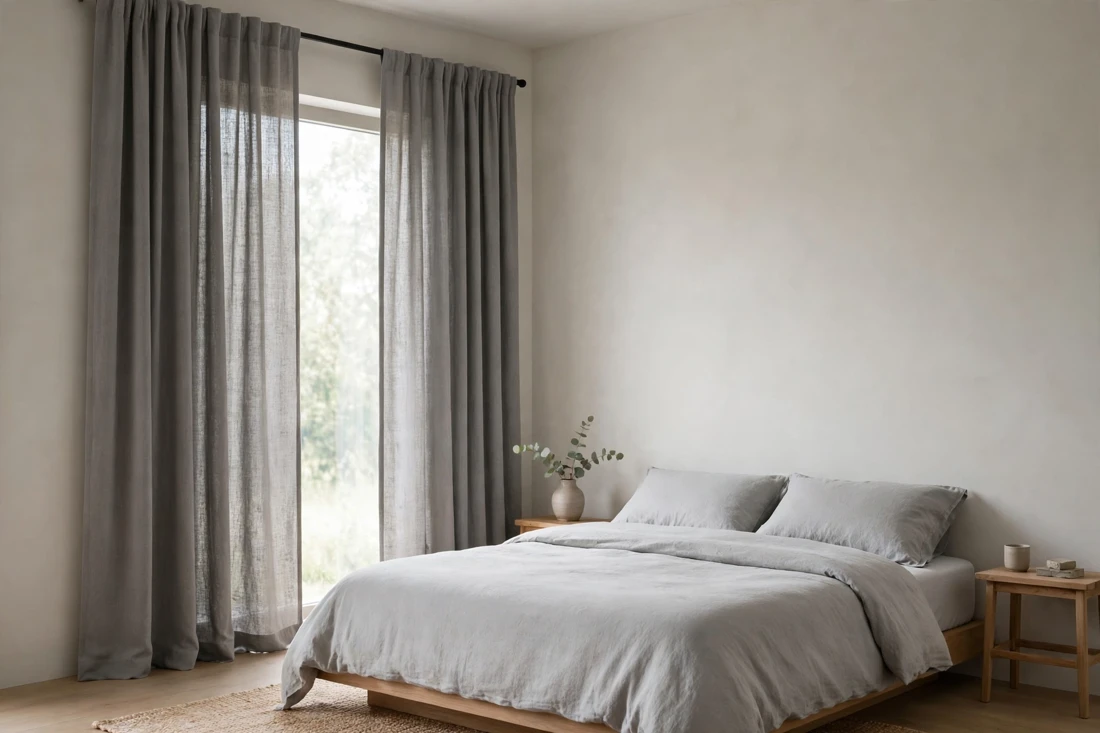 Grey minimalist curtains