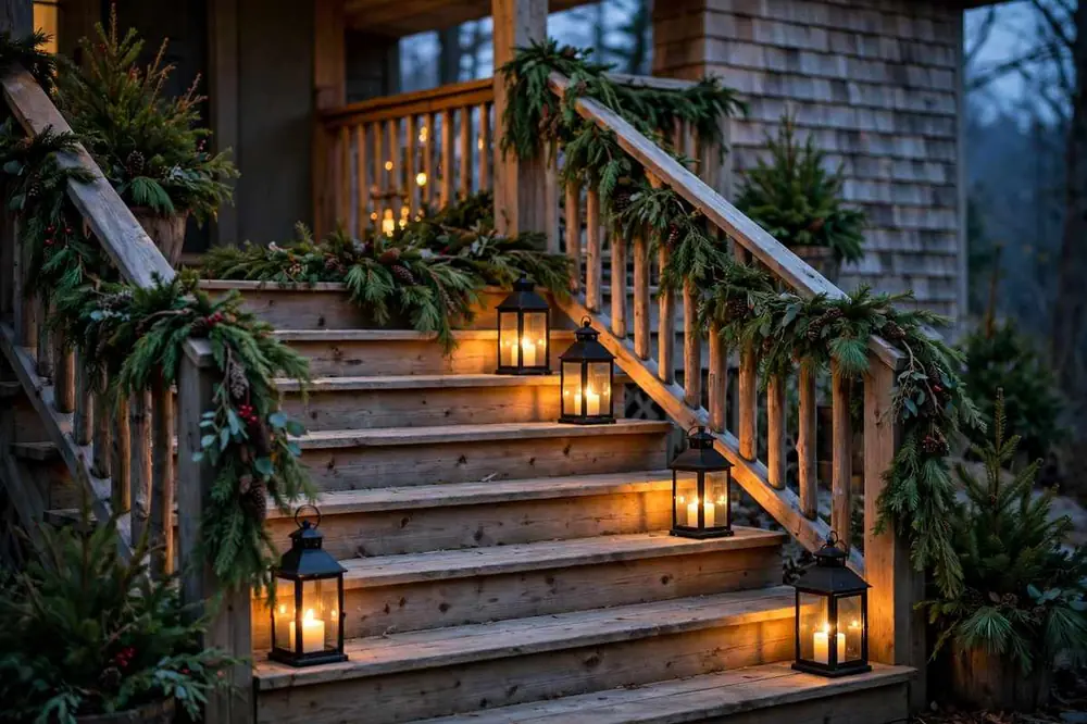 Lantern-Lit Porch Steps