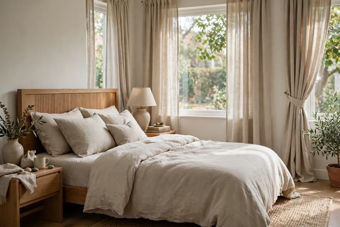Linen curtains