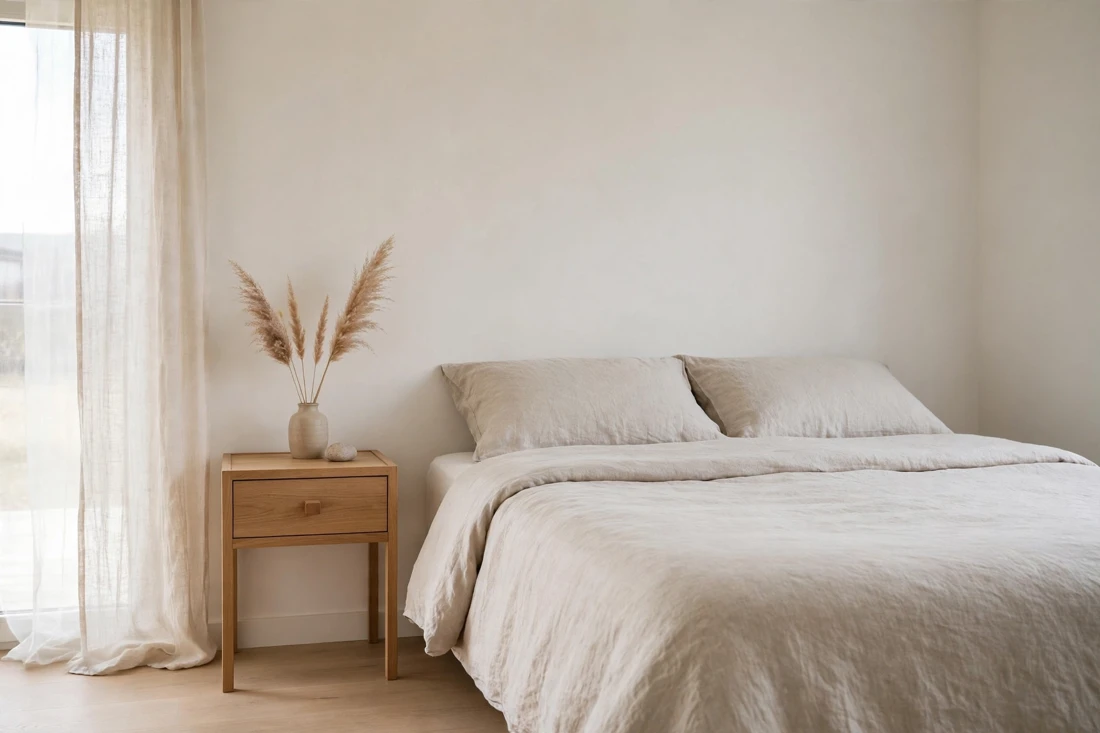 Minimalist wooden nightstand