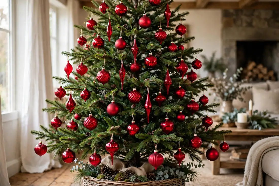 Red glass ornaments