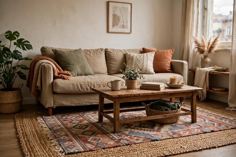 Small apartment rug layers