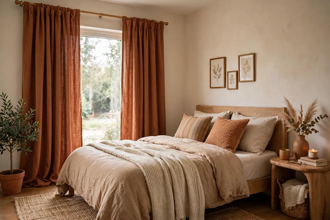 Terracotta cozy curtains