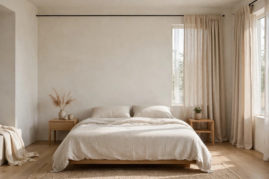 Beige minimalist curtains