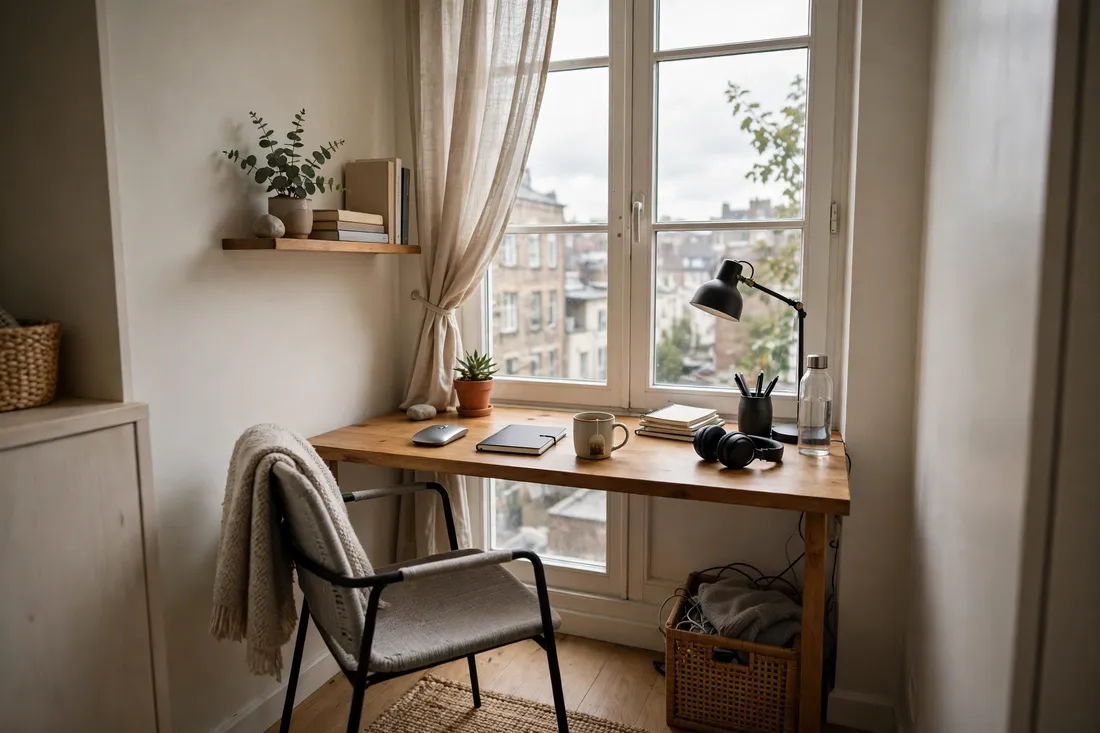 Small apartment desk by window