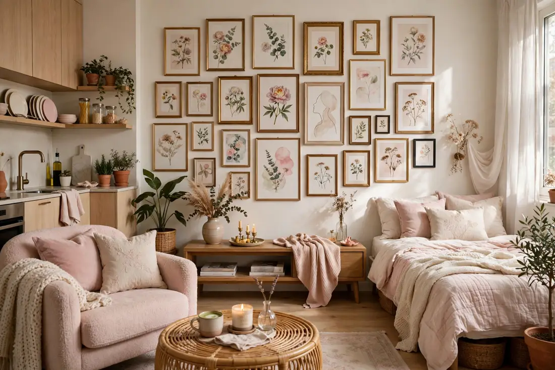 Feminine gallery wall