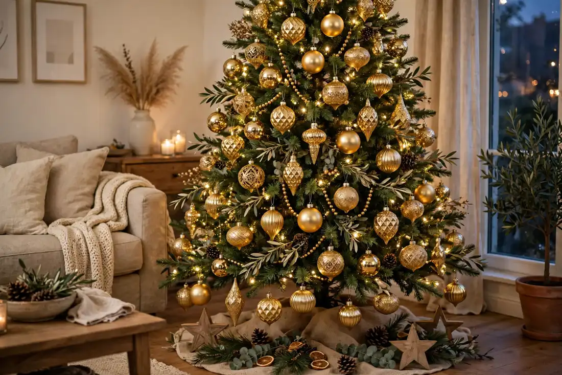 Gold glass ornaments