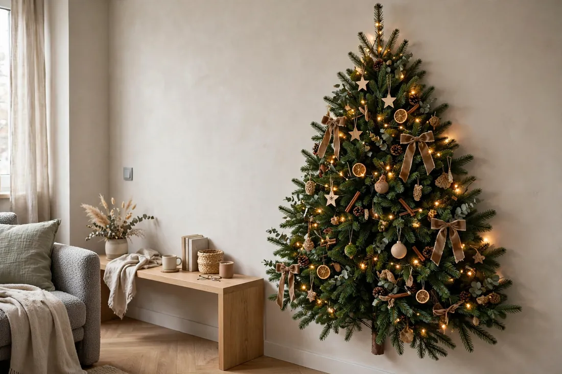 Half tree against wall in small space