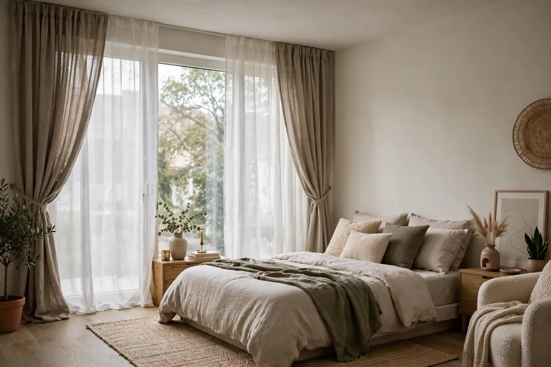 Layered sheer and drapes