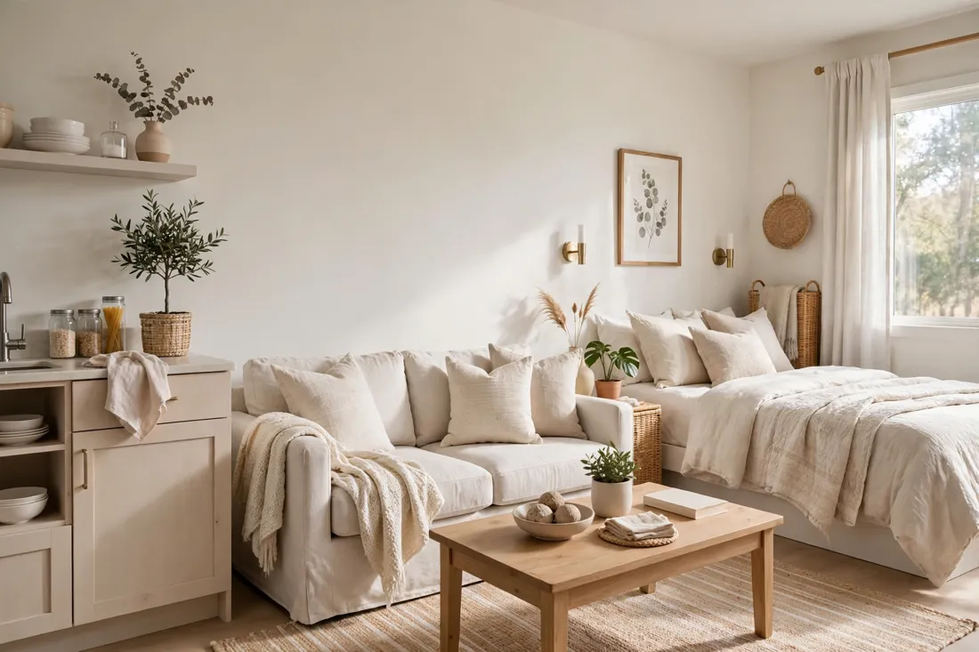 Studio apartment light colors tip