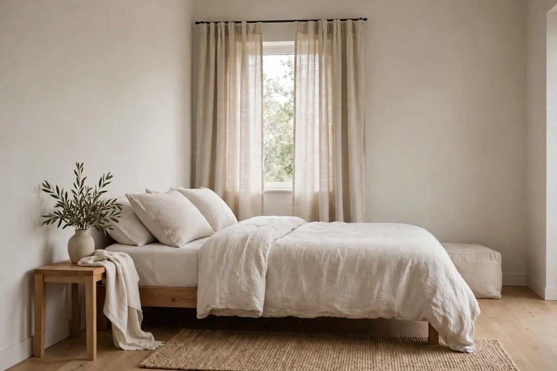 Minimalist linen curtains