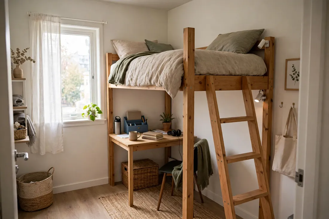 Studio apartment loft bed