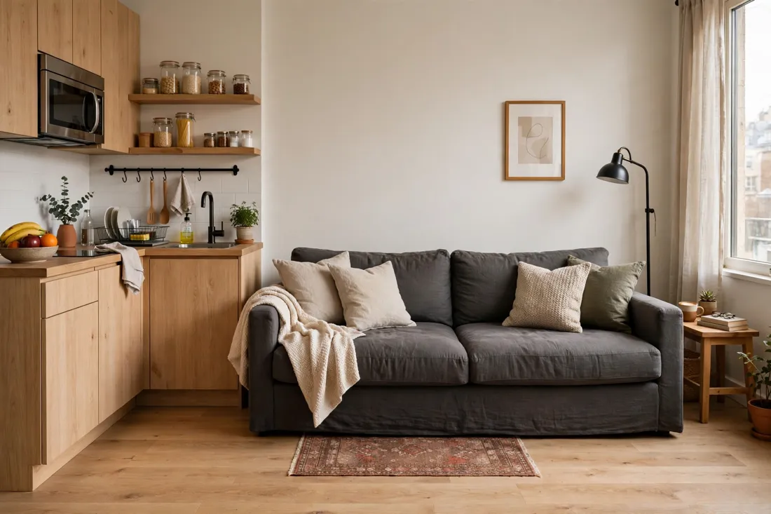 Studio apartment wrong rug size mistake
