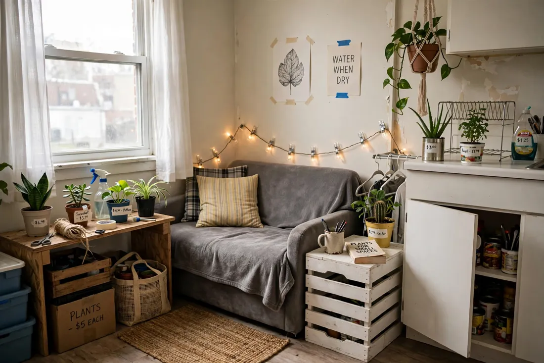 Studio apartment affordable plants
