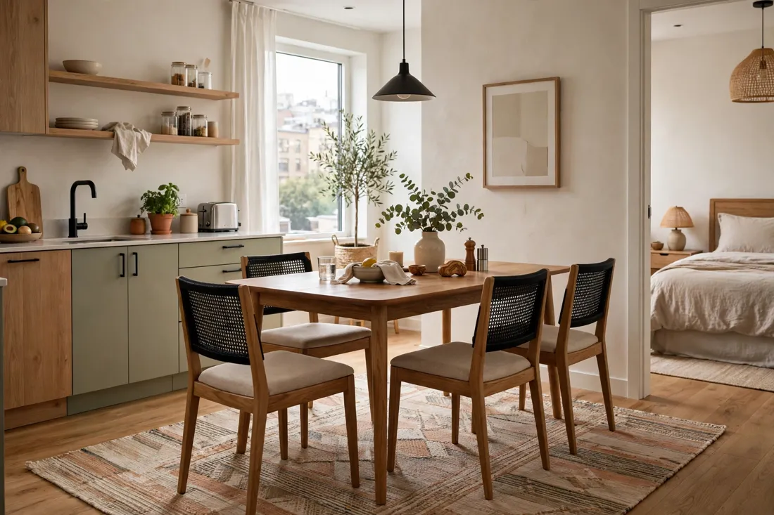 One bedroom apartment dining rug