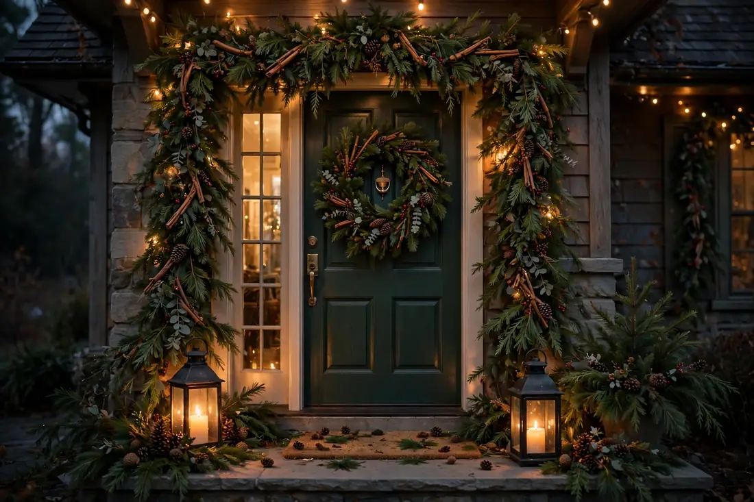 Lanterns by entryway door