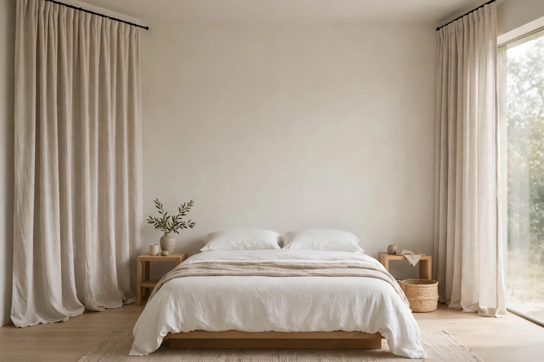 Floor-length minimalist drapes