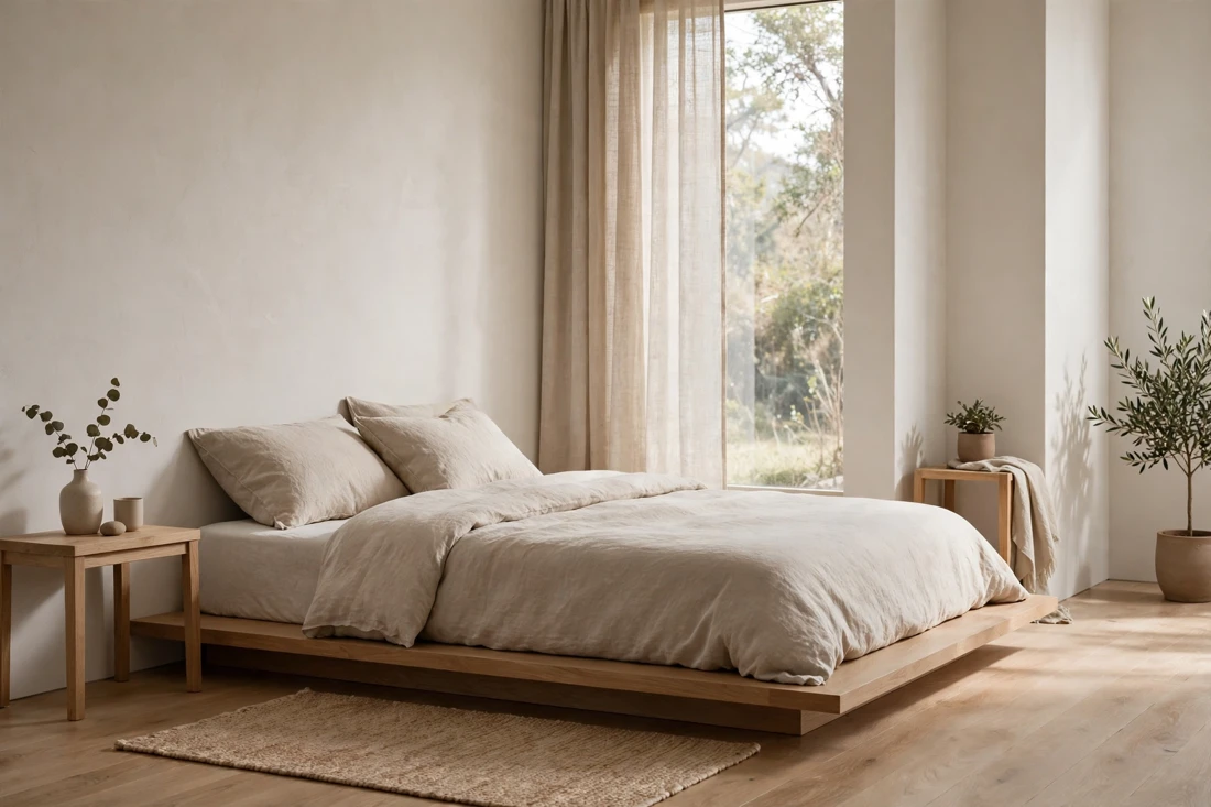 Minimalist low bed