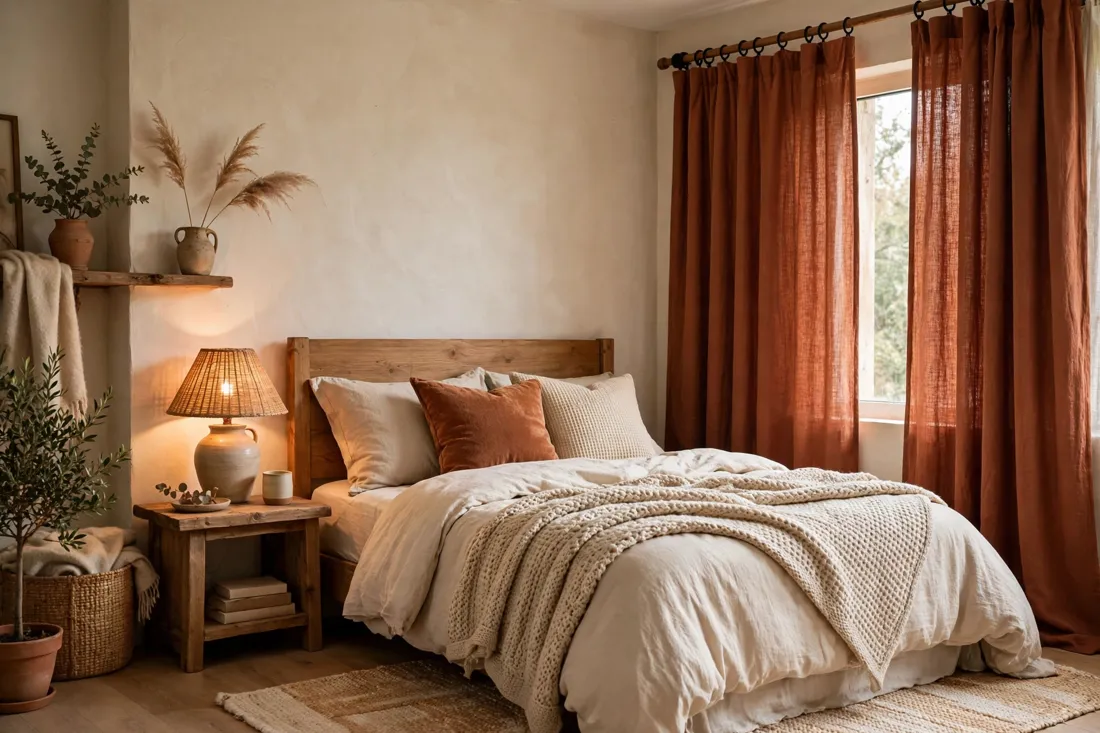 Rust cozy curtains