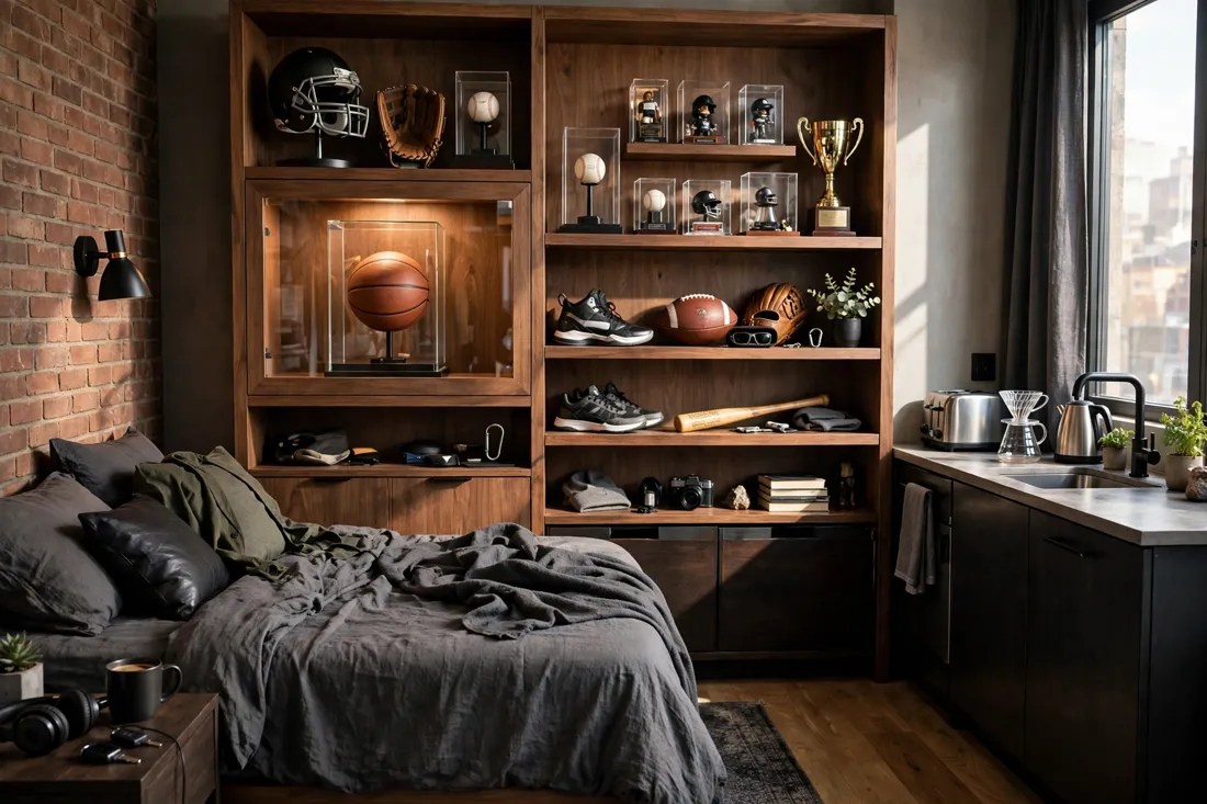 Sports memorabilia display