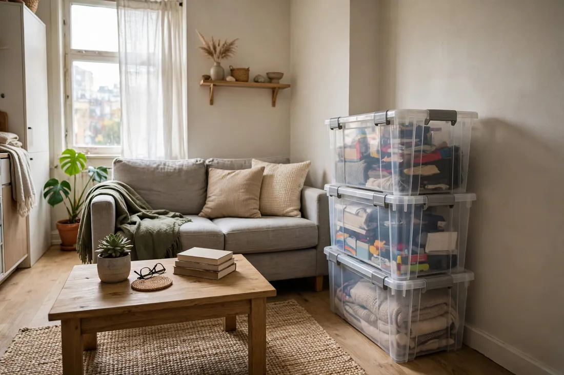 Small apartment stackable bins