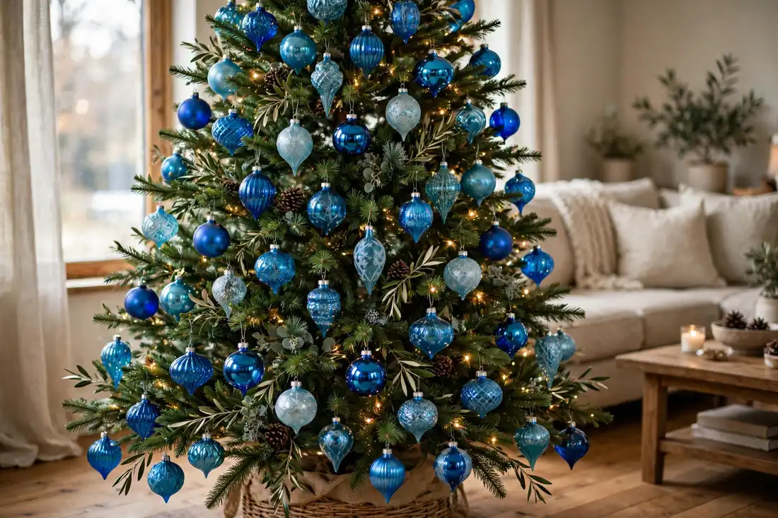 Blue glass ornaments