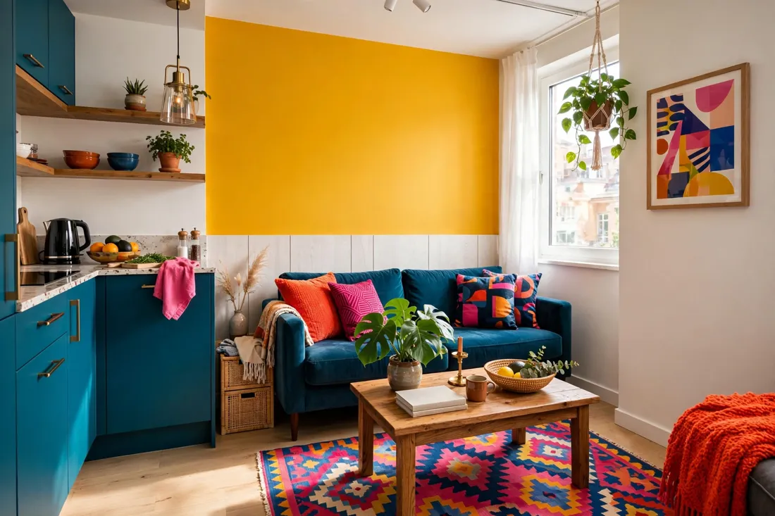 Small apartment bold accents