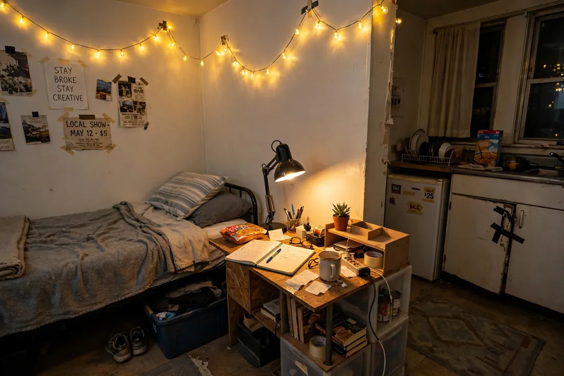Studio apartment budget lighting