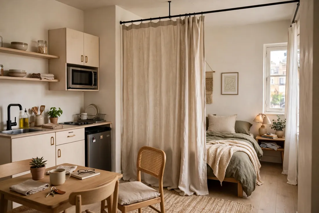 Curtain room divider