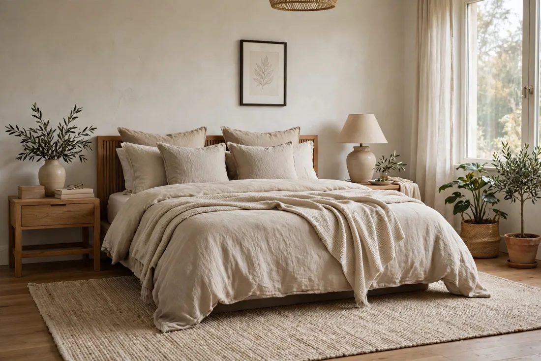 Neutral bedroom rug