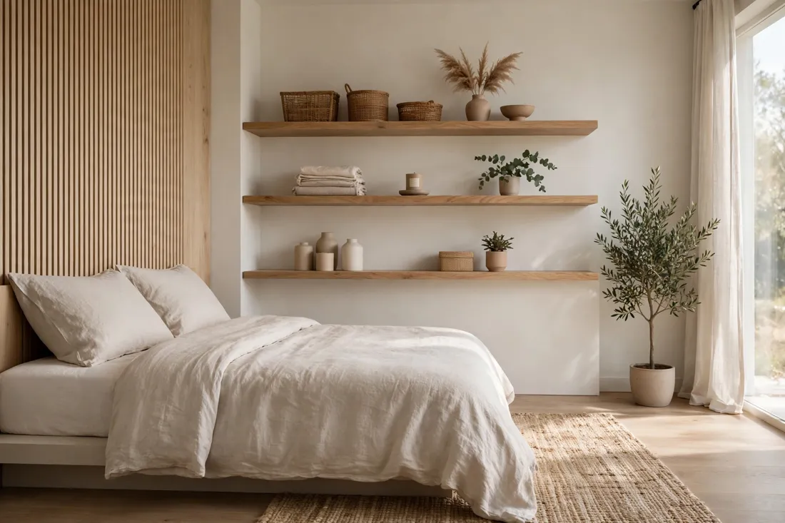 Minimalist open shelving