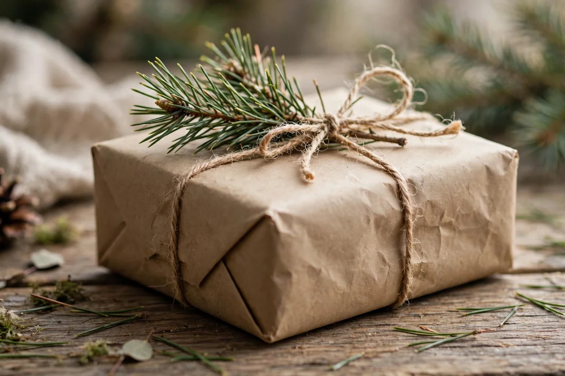 Pine sprig wrapping