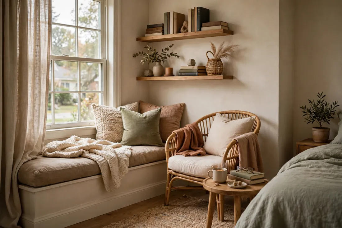 Cozy reading nook