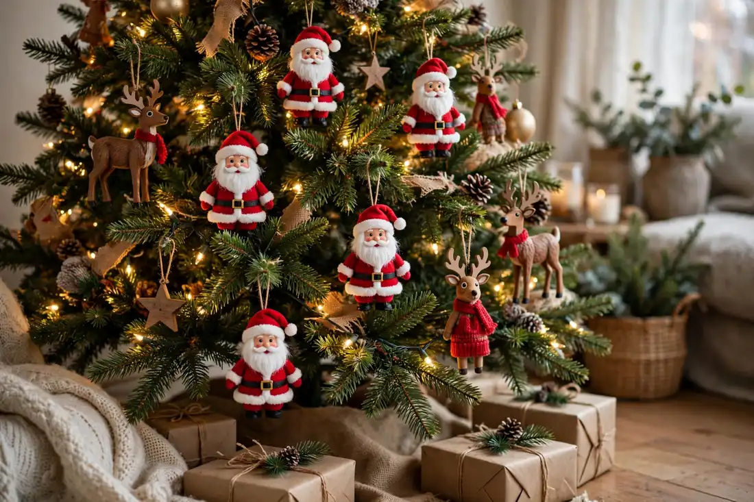 Santa and reindeer tree