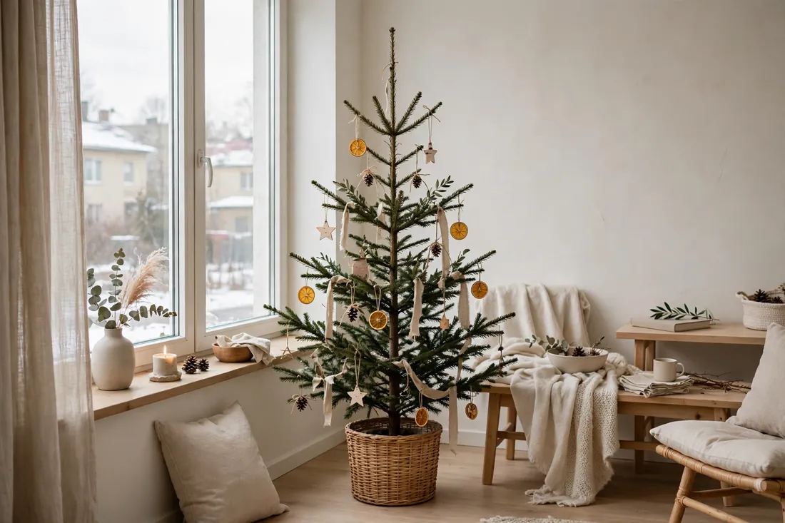 Minimalist Scandinavian apartment tree