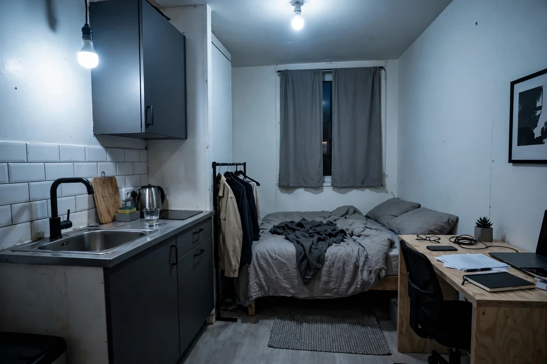 Studio apartment wrong bulb color mistake